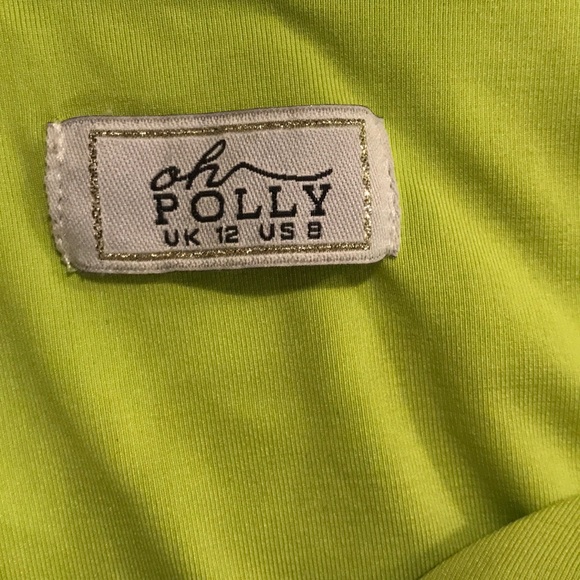 SOLD | FIRM Oh Polly Neón Green Dress - Picture 7 of 8